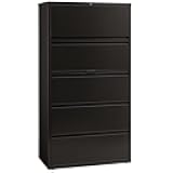 36-in Wide Metal 5 Drawer Lateral Filing Cabinet Black