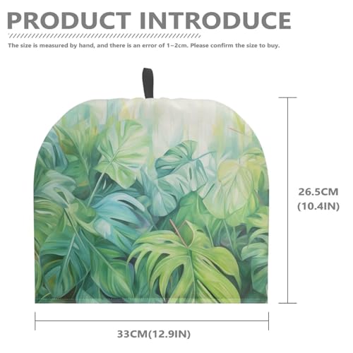 Image of Tea Pot Cover Tea Pots Cozy Insulated Tea Cozies Home Kitchen Decoration Teapot Dust Cover Warming Tea Kettle Quilt Gifts for Women Wife Mom, Green Monstera Leaf