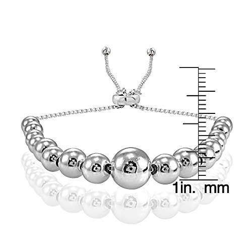 Image of Hoops & Loops Sterling Silver Graduated Bead Adjustable Bracelet