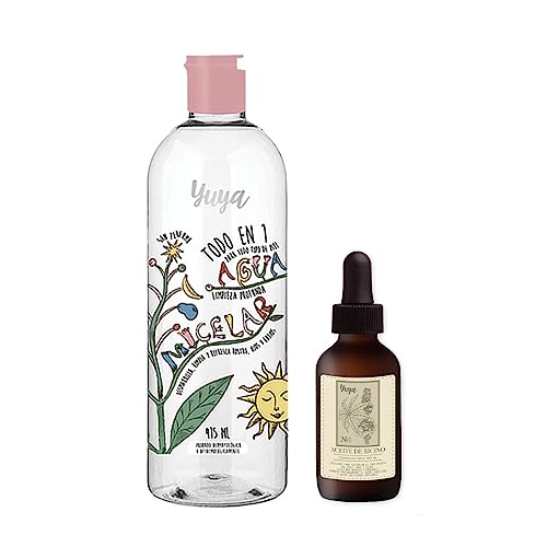 Cuidado Para El Cabello, Book Yuya Set de Aceite de Ricino + Agua Micelar | Cejas Y Piel Radiantes En Un Solo Paso| ¡Hidratación Profunda Y Desmaquillado Efectivo!