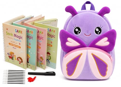 Image of Cartoon Plush Kids School Bag 2-6 Years | Soft Toy Backpack for Boys & Girls | Toddler Nursery Preschool Bag | Lightweight Adjustable Straps