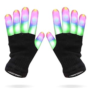 Luwint Children LED Finger Light Up Gloves – Glow Flashing Cool Fun Toys for Kids, Boy Girl 7-12 Years