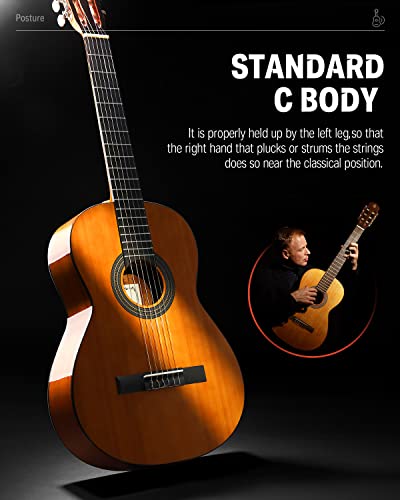 Donner Guitare Classique 4/4 Pack pour Adulte Débutant Guitare Acoustique Folk 39 Pouces avec Nylon Corde Accordeur… - Les Beatles, Paul McCartney, John Lennon, RIngo Starr, George Harrison Donner Guitare Classique 4/4 Pack pour Adulte Débutant Guitare Acoustique Folk 39 Pouces avec Nylon Corde Accordeur… – Image 4