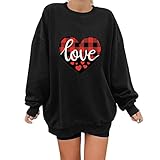 PTLLEND Activewear-Langarm Sweatshirt Women's Casual Long Sleeve Loose Long Sleeve Shirt Crew Neck Pullover Side Split Tunic Tops Tops
