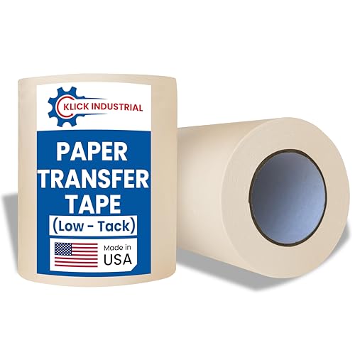 Transfer Tape for Vinyl, Paper Tape with Low/Medium Tack Layflat Adhesive. Application Tape, Transfer Tape for Vinyl Graphic. Great for Cricut Vinyl, Decal & Vinyl Signs, Pre-mask (6