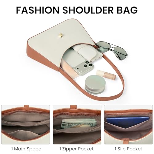 Image of CLUCI Shoulder Bag for Women, Summer Purses for Women, Straw Handbag Hobo Bags Crossbody Purse with Adjustable Strap Apricot