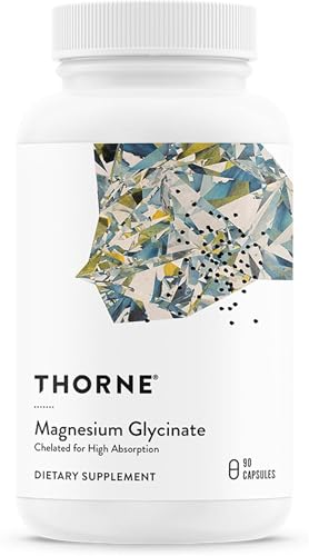 THORNE Magnesium Glycinate - Supports Restful Sleep Muscle Relaxation Heart Health & Metabolism - Chelated Magnesium Capsules - Third-Party Certified - Gluten Dairy & Soy-Free - 90 Servings