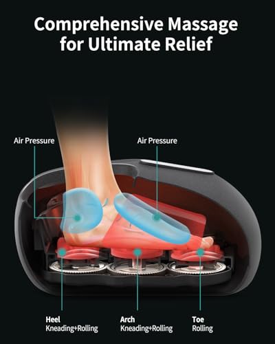 Image of Nekteck Foot Massager with Remote APP Control, HSA Eligible FSA | Feet Massager with heat for Plantar Fasciitis Neuropathy, Deep Kneading, Air Compression, Gifts for Women Men, Fits up to 13 inch