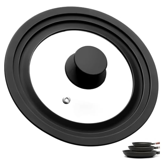 Universeel pannendeksel, 16 cm, 18 cm, 20 cm, universeel glazen deksel, deksel voor pannen en potten, keukengerei, met rand en knop van hittebestendige siliconen
