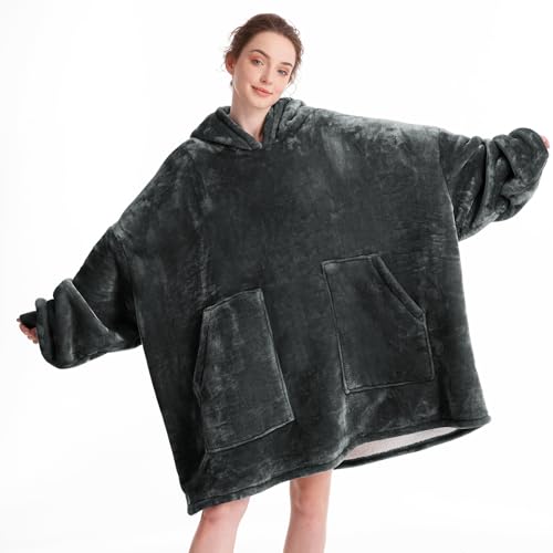 Aemicion Oversized Sherpa Fleece Wearable Blanket Hoodie