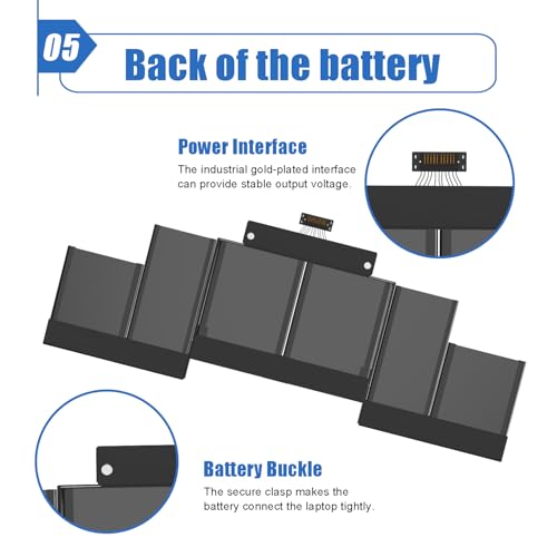Image of A1618 A1494 Laptop Battery Replacement for MacBook Pro 15 inch Inch Retina A1398 (Mid 2015 Mid 2014 Late 2013) EMC 2910 2909 MJLQ2LL /A MJLT2LL /A 11.36V 99.5Wh 8755mAh