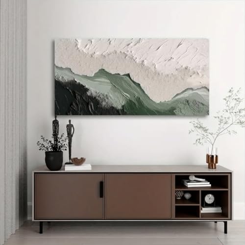 Décoration murale grand rectangle horizontal toile 3D salon moderne - 3