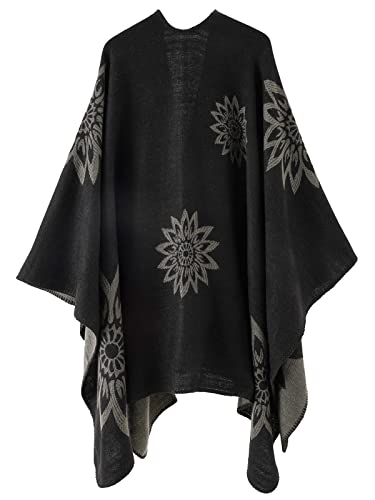 Bufanda chal grande tipo poncho estola capa de mujer de punto 4