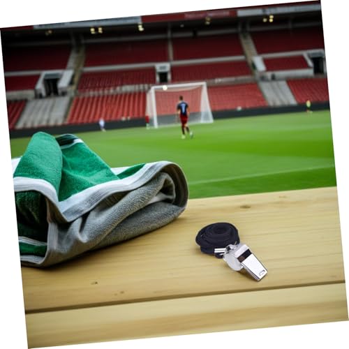 Set de 6 silbatos deportivos de metal con cordón miniatura 6