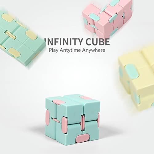 4 Stücke Zappeln Spielzeug Infinite Cube YUTOU Mini Kill Time Unendlicher Cube Magic Unendlicher Flip Würfel für Stress und Angst Linderung Entspannendes Spielzeug (4 Farben)