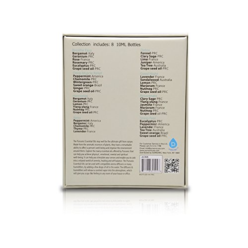 Miniatura 5 de Pursonic Mezcla de aceites esenciales 100% puros para aromaterapia, paquete de 8, 0.3 fl oz