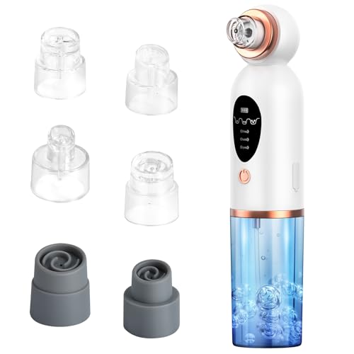Aspiratore Punti Neri Professionale, Lrbsule Aspiratore Punti Neri Rimozione dei Grassi 6 Testine per Estrattore 3 Modalità di Aspirazione, Ricarica USB Blackhead Removal