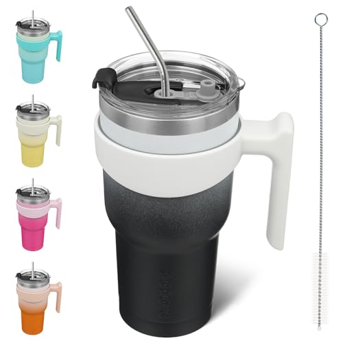 Image of BJPKPK 30 oz Tumbler with Handle & Straw, Insulated Stainless Steel Mug