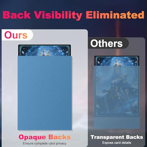 Image of 200 Pack Card Sleeves, Matte Dual Trading Card Sleeves with Opaque Back & Smooth Shuffle, Tear Resistant Card Protectors for MTG, TCG (Lagoon Blue)