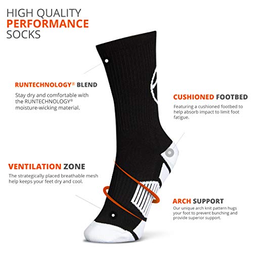 Image of ChalkTalkSPORTS Basketball Socks - Cushioned Mid-Calf Crew - Youth & Adult | Moisture-Wicking Performance Blend, Athletic Basketball Gear, Stay-Up Technology, Arch Support, Breathable, Boys and Men