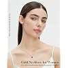 January Garnet Necklace for Women-Square Crystal Necklace and Gold Heart Necklace Set Women Gifts for Her