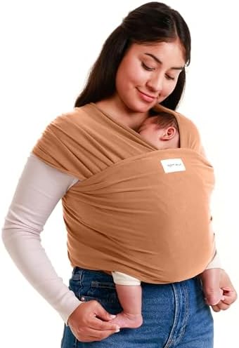 Sleepy Wrap Babytrage 3-16 kg, Elastisches Tragetuch, Zimt | Weiches Elastisches Tragetuch, hält das Baby eng an deiner Brust, beruhigt unruhige Schläfer, Freihändige Unterstützung