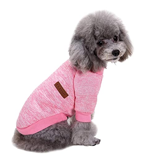 Jecikelon Pet Dog Clothes Dog Sweater Soft Thickening Warm Pup Dogs Shirt Winter Puppy Sweater For Dogs (X-Large, Pink) #TOP6