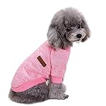 Jecikelon Dog Clothes Dogs Sweater Soft Puppies Clothing Winter Puppy Sweaters Warm Outfit for Dogs Small XXS XS Cat Apparel (Pink, M) - Image 5