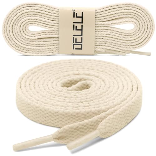 Image of DELELE 2 Pair Super Quality 24 Colors Flat Shoe laces 5 /16 inch Wide Shoelaces for Athletic Running Sneakers Shoes Boot Strings