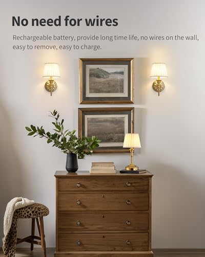 KDG Cordless Wall Sconces Small Wall Lamps Gold - Image 4