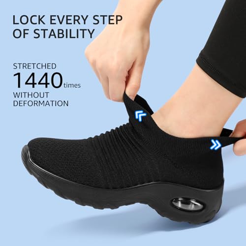 HKR Women’s Walking Shoes with Arch Support Lightweight Slip On Sneakers for Plantar Fasciitis4