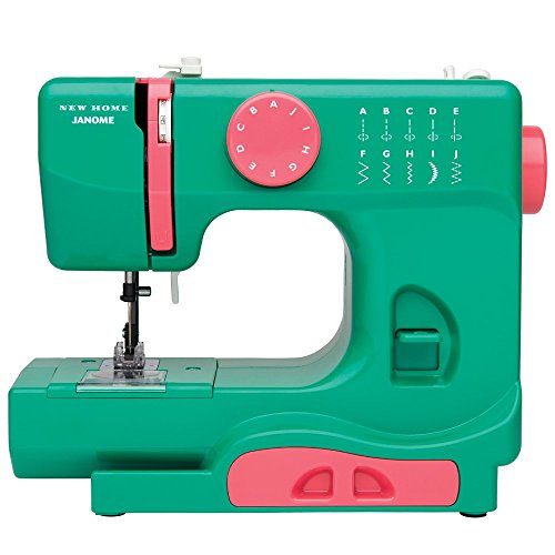 Janome Watermelon Crush Basic, Easy-to-Use, 10-Stitch Portable, Compact Sewing Machine with Free Arm only 5 pounds