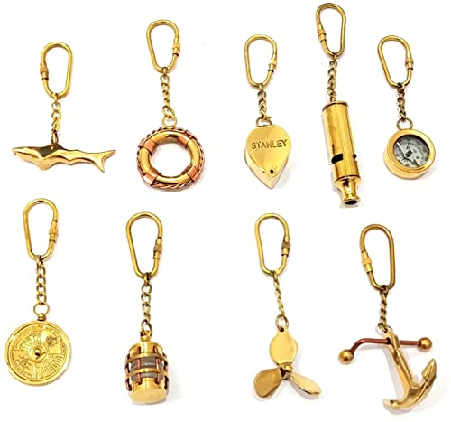 Schlüsselanhänger Set von 10 Stück Kleine Taschenschlüsselketten mit massivem Messing Kachua Kuber Schlüsselanhänger zum Aufhängen für Glück, Wohlstand, Haus, Auto und Geldbörse Cover