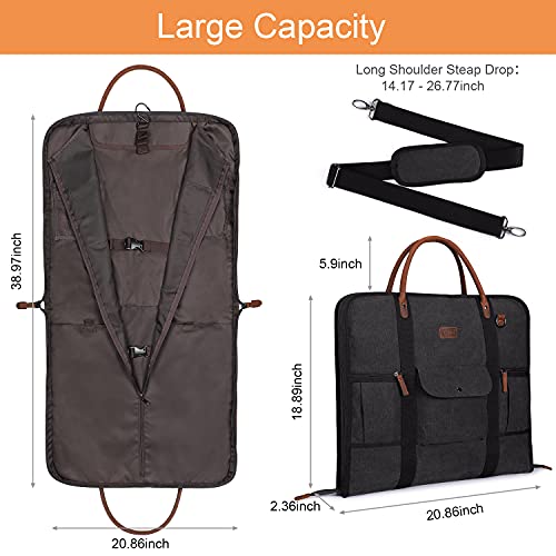 S-ZONE Carry On Garment Bag with Convertible Garment Duffle Bag3