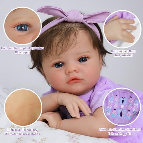 Muñeca bebé realista de 20 pulgadas Quinbee SCOM miniatura 4