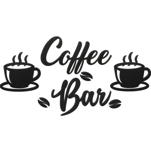Marsui 7 Stücke Coffee Bar Schilder Holz Buchstabe Kaffee Wand Schilder Hängende Holz Kaffee Schilder Wand Dekor mit Kaffeebohnen und Kaffeetassen Rustikale Hölzerne Wand Schilder für Heim Wand Cover