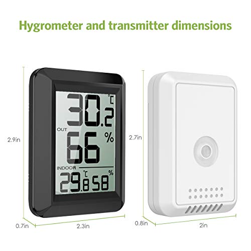 Keekit Indoor Outdoor Thermometer, Temperature Humidity Monitor With Wireless Sensor, Digital Hygrometer Gauge With Lcd Screen, ℃/℉ Switch For Home, Office, Bedroom, Baby Room, Kitchen #TOP5