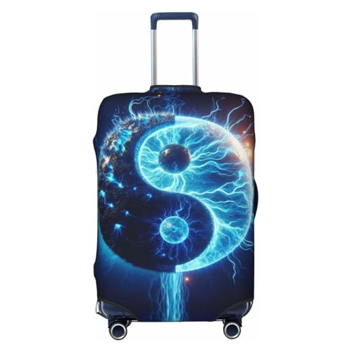Blue Yin And Yang Travel Luggage Covers - Elasticity Suitcase Covers Protector for Luggage 18-32 Inch