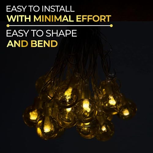 Image of Lexton Ball Shaped 20 Led Crystal String Light |Plug Sourced| Yellow|for Indoor & Outdoor Decorations