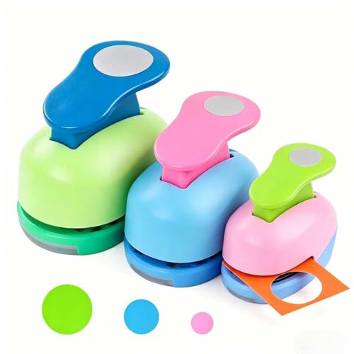 XIATIAN Stanzer Rund 3 Stück Stanzer Kreis Motivstanzer Rund Motivlocher Papierstanzer Set Motivlocher Stanzers für DIY Basteln Scrapbooking Geschenkanhänger (8mm 15mm 25mm)