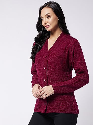Image of Modeve Self Print Long Sleeves Winter Sweaters for Women||Winterwear||