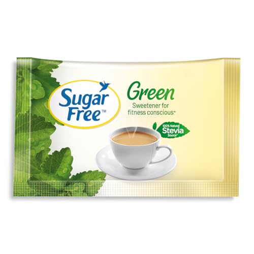 Image of Sugar Free Green Stevia, 100 Sachet |100% Plant-based Natural Sweetener | 100% Natural Meethi Tulsi (Stevia) leaves| Sweet like Sugar but with zero calories