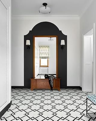 MORCART Peel and Stick Floor Tile - 20 PCS, 12" x 12" Vinyl Flooring - Waterproof Self-Adhesive Tile Sticker for Bathroom, Kitchen, Dining Room, Bedrooms - Cover 19.4 Sq. Ft, Geometric Marble