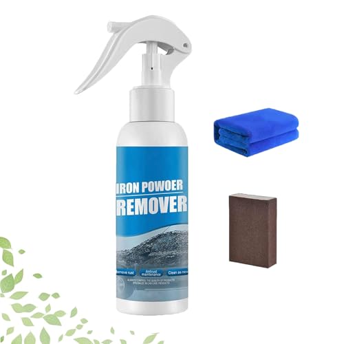 Iron Powder Remover Iron Powder Remover Spray Multi-Functional Quick-Acting Rust Removal Spray for Metal Surfaces Irons Stain Cleaner for Wheels Tools & Hardware (100ml)
