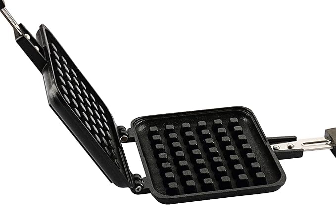 Image of Waffle Maker Machine Comfortable Handle Sandwich Maker Gas Stove Non Stick Waffle Maker Pan Press Plate Waffle Mold Gas Burner Stove Kitchen Tool Home Restaurant
