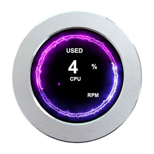 Image of VSDISPLAY 2.1 Inch Round LCD Screen 480x480 CPU Temperature Date Monitoring Display for Computer PC Case Liquid Cooler,Silver