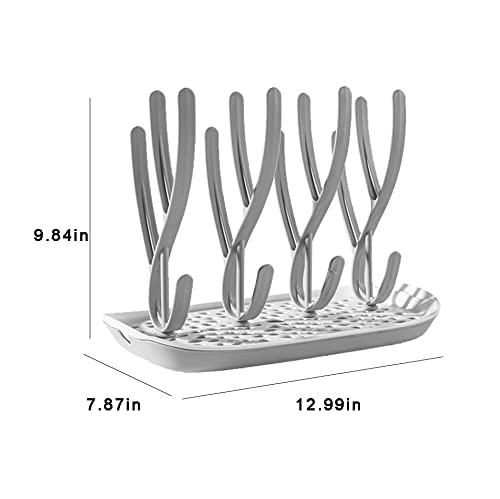 Miniatura 10 de PandaEar Estante de secado para biberones  Vasos para niños pequeños, platos y accesorios para bebés, estante para secadora de encimera con bandeja