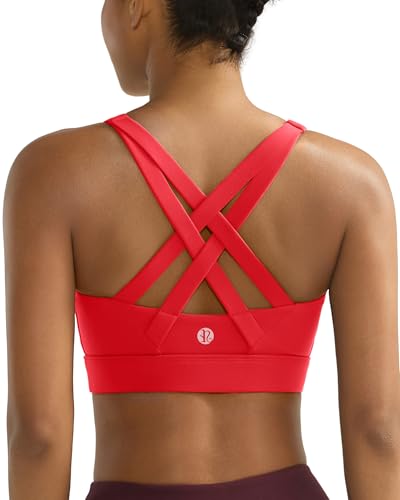 Image of RUNNING GIRL Sports Bra for Women High Support,Strappy Running Supportive High Impact Sports Bras with Sewn in Pads