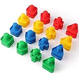 Coogam 32 PCS Jumbo Nuts and Bolts Set Shapes and Colors Matching Toys Occupational Therapy Tools Screw Nut Toy Sorting Building Construction Fine Motor Skills for Kids
