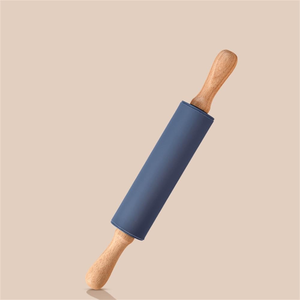 wałek do ciasta， Silikonowe, nieprzywierające pierożki mączne, wałkowane pod ciśnieniem, do użytku domowego, pieczenia(Blue)
